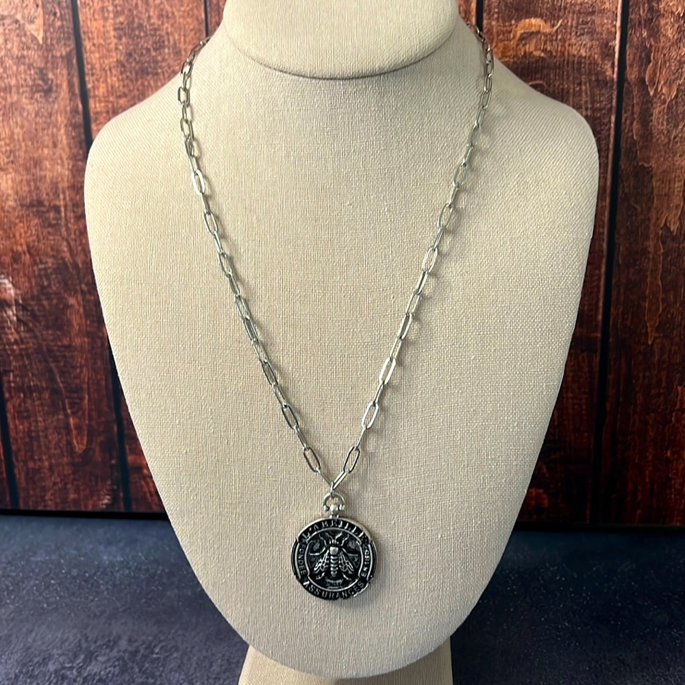 Beautiful Bee French Coin Necklace!